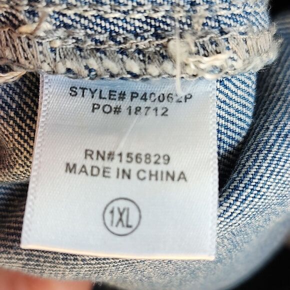 White Birch elastic & drawstring waistband, 95% cotton denim jeans, 1XL - Picture 5 of 7